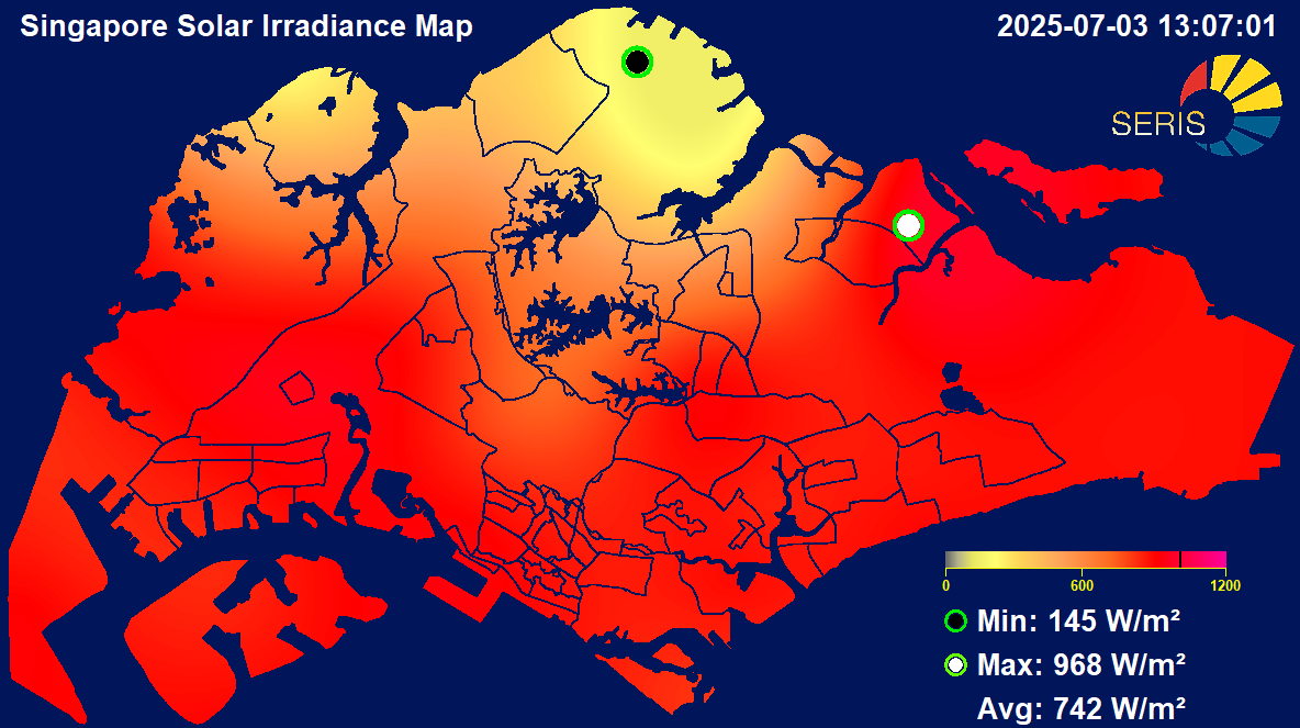 Snapshot of a typical irradiance distribution in Singapore